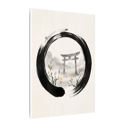 Spring Torii Gate Enso Canvas Art | Tranquil Decor