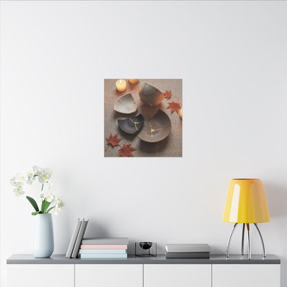 Candlelight Broken Pottery Canvas Art - Japandi Ma