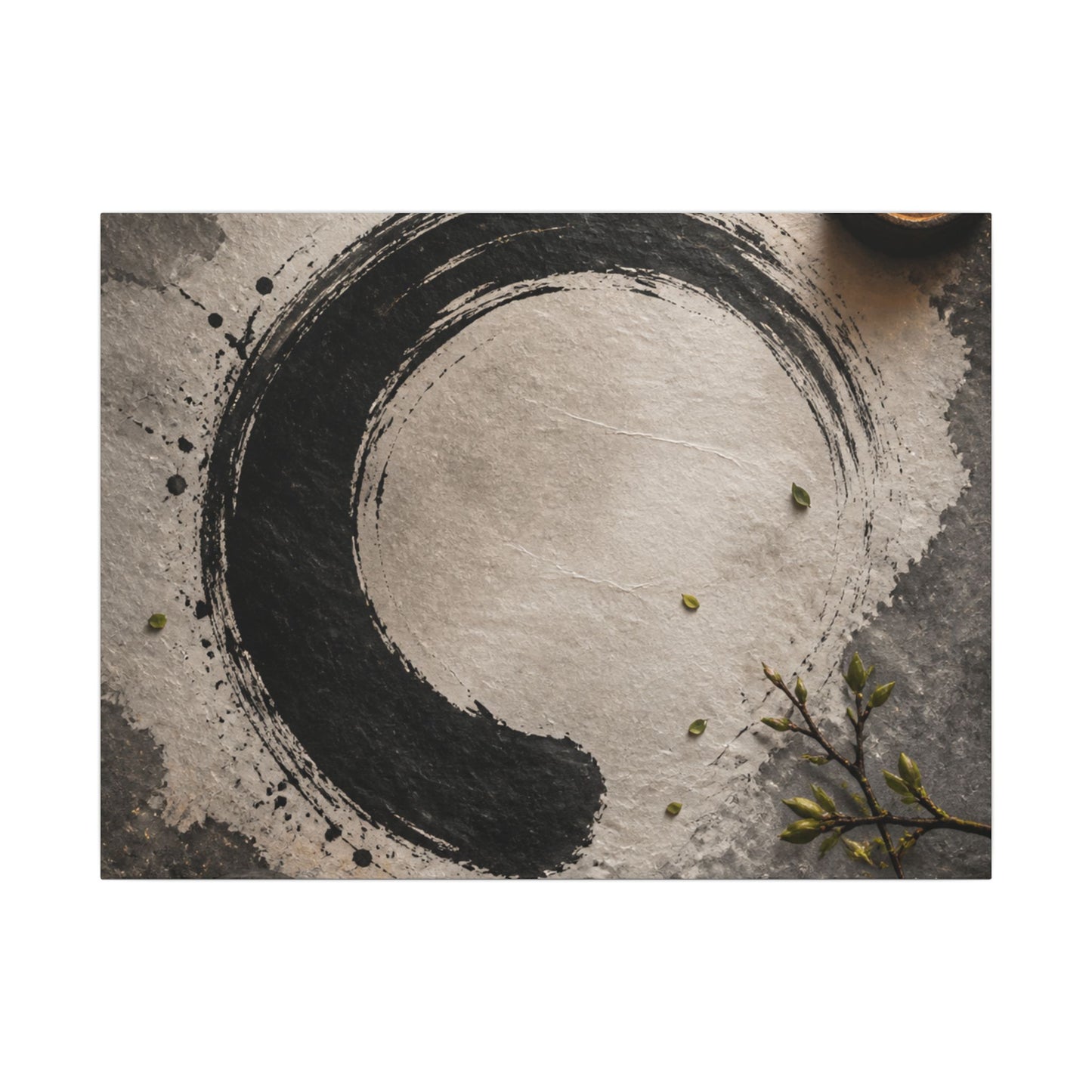 Candlelight Ink Brushstroke Canvas Art - Zen Ma