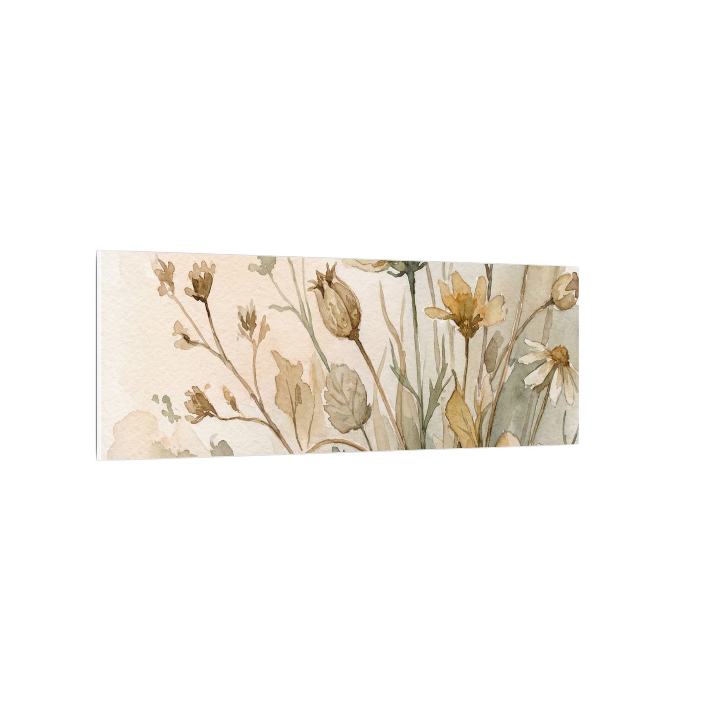 Summer Dried Flowers Watercolor Canvas Art | Elegant Decor