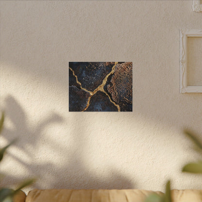 Winter Rust Patina Gold Vein Canvas Art | Resilient Decor