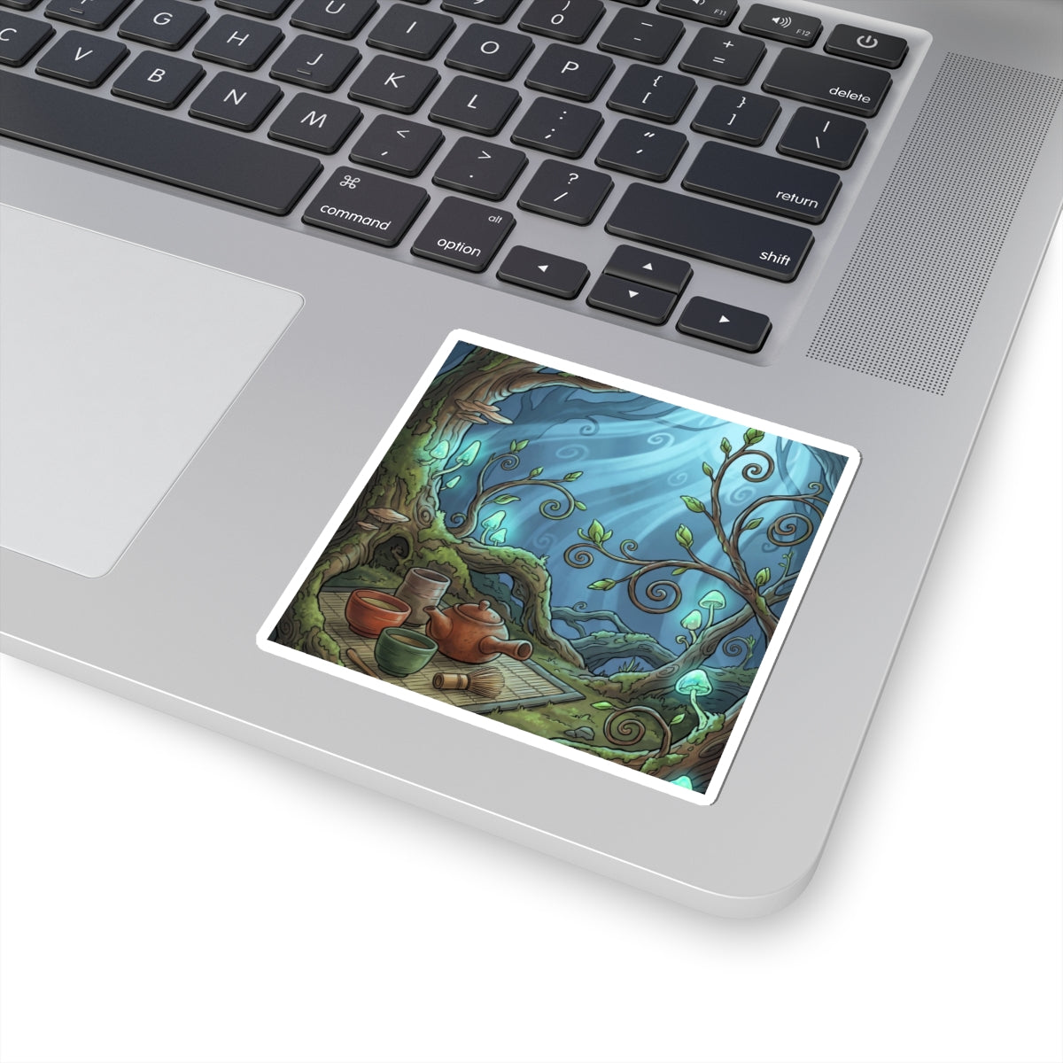 Spring Tea Ceremony Forest Whimsy Sticker | Enchanting Decor Art Print