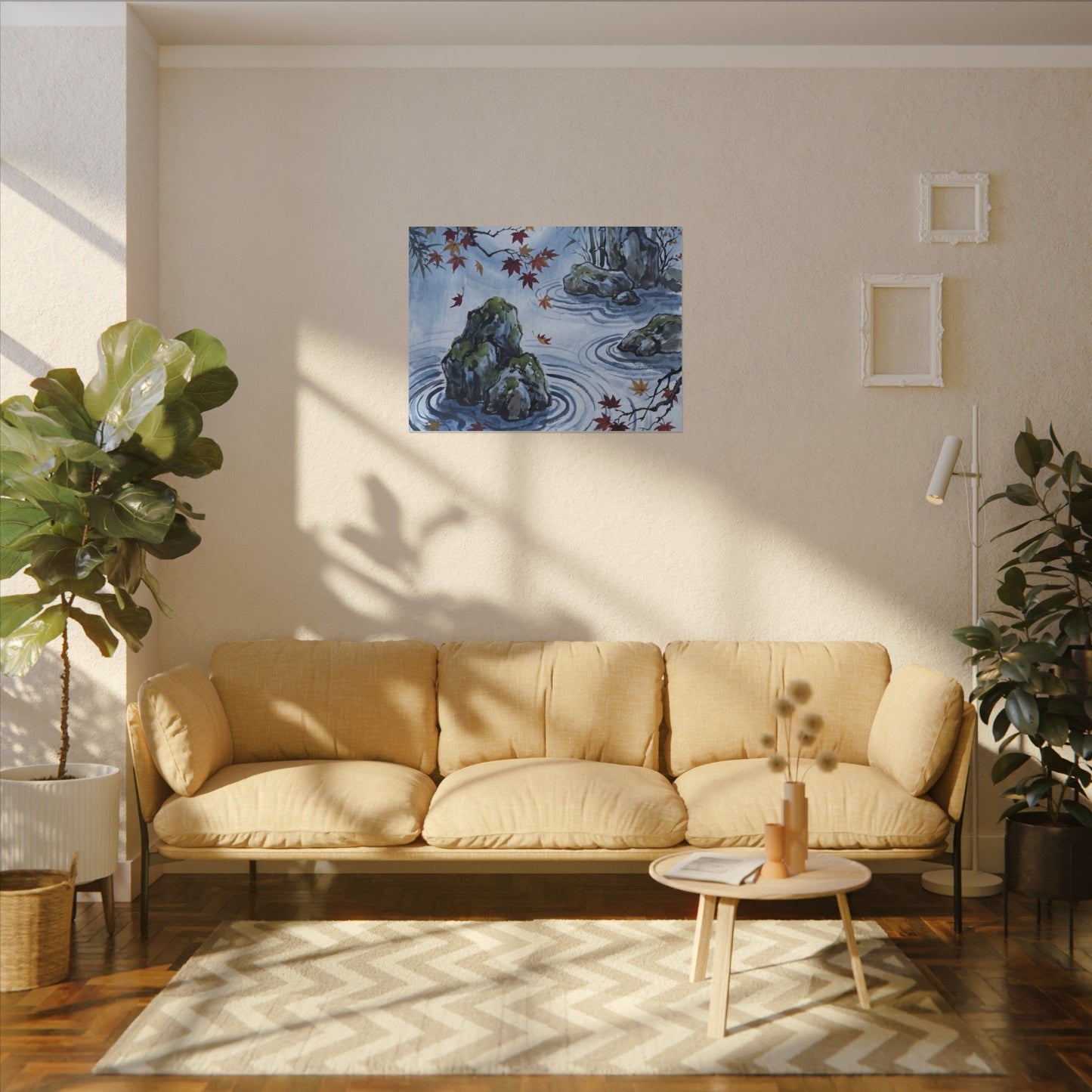 Rock Garden Autumn Canvas Art | Zen Tranquil Design