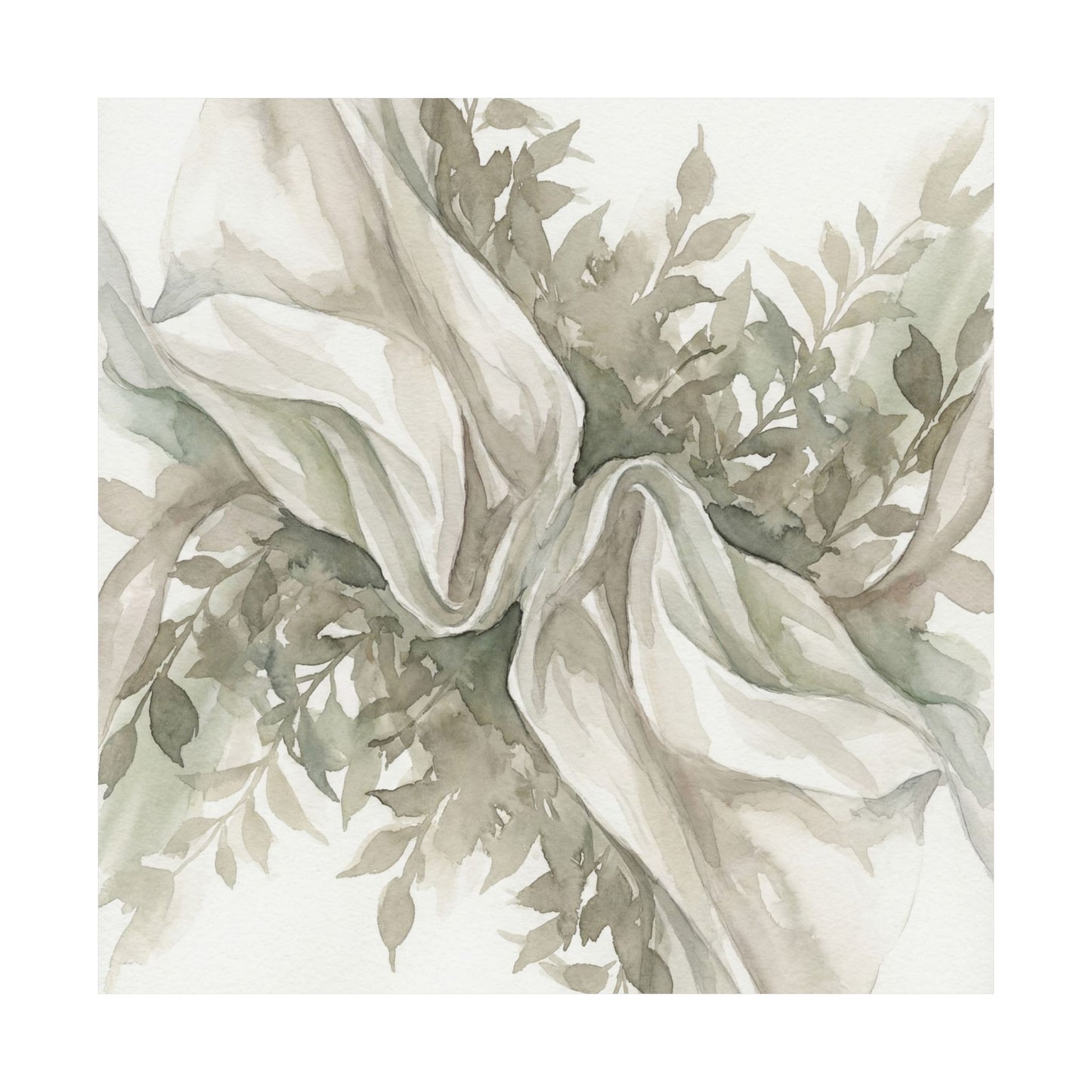 Silk Drape Watercolor Wall Art Print | Elegant Japandi Art