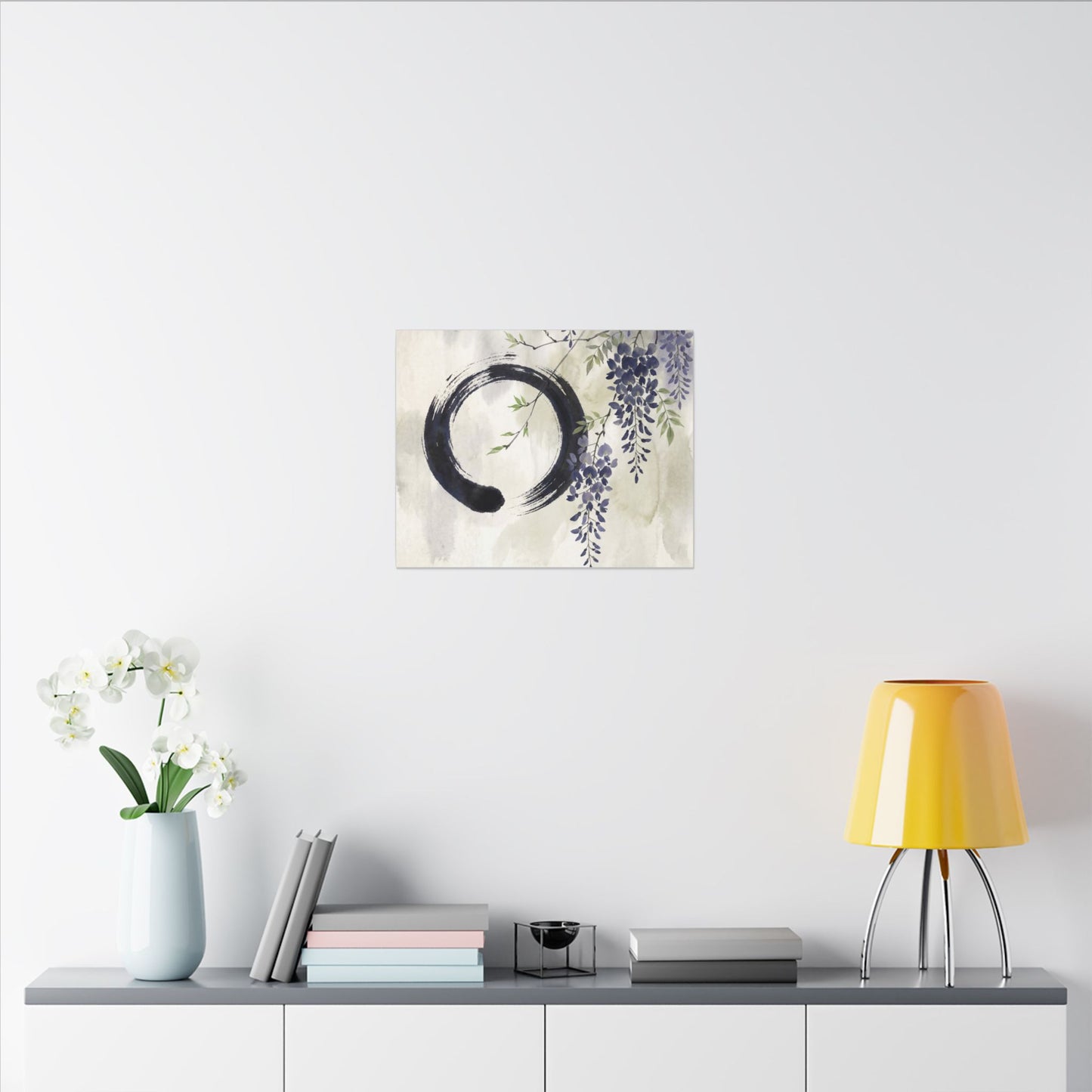Wisteria Enso Canvas Art | Serene Zen Art