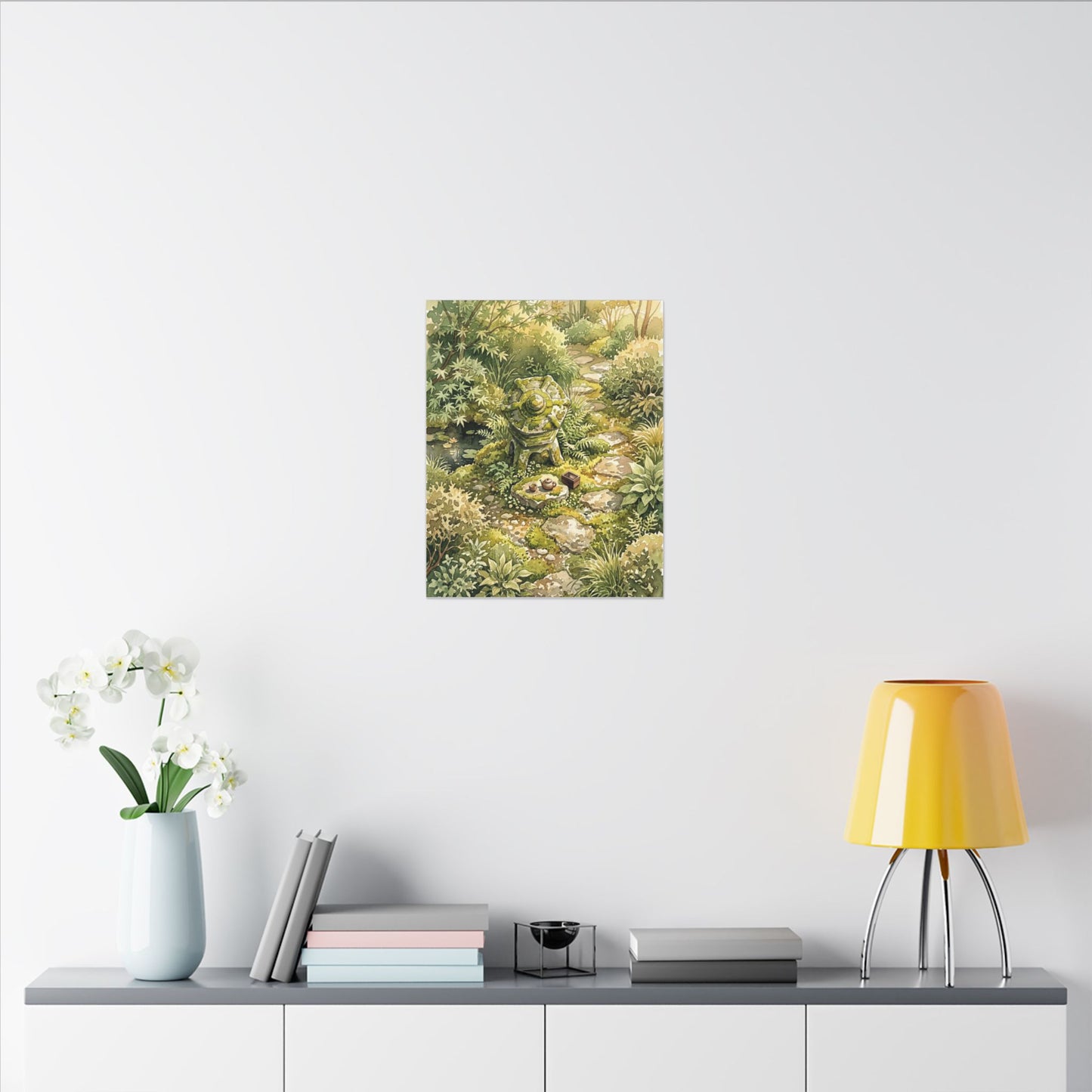 Datsuzoku Stone Lantern Canvas Art - Japandi Watercolor