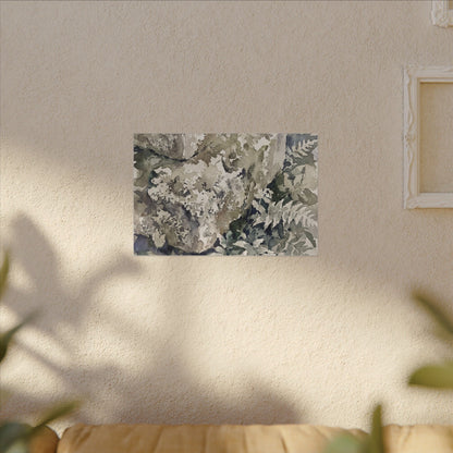 Stone Lantern Watercolor Canvas Art | Elegant Japandi Art