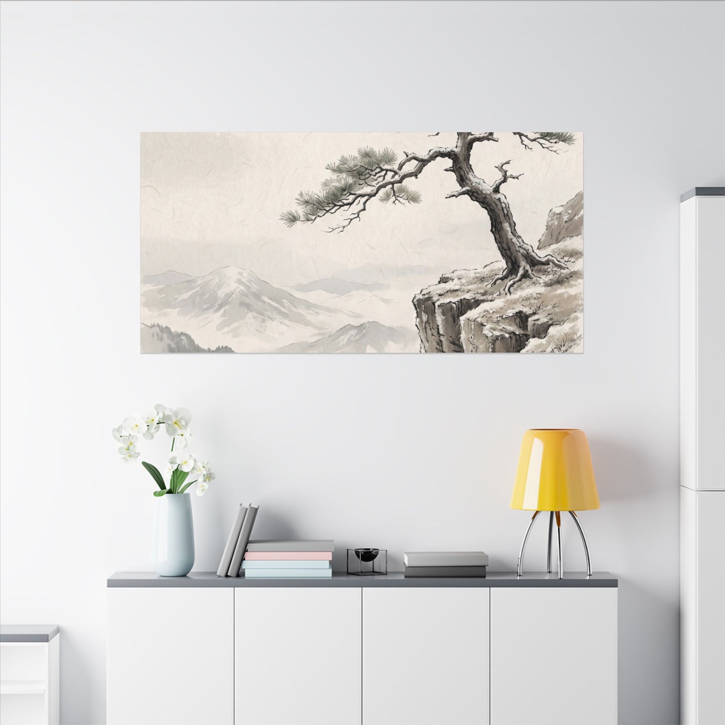 Seijaku Pine Tree Canvas Art - Japandi Japanese Pattern