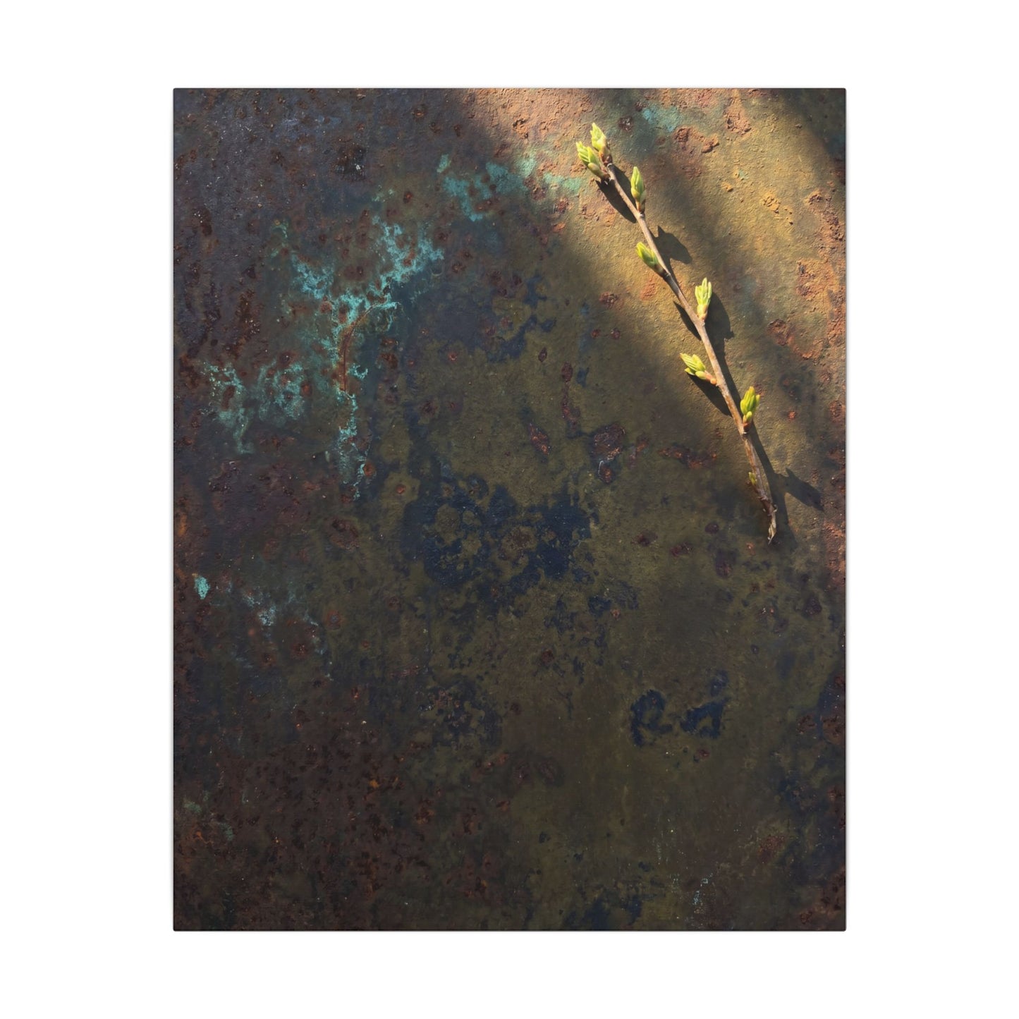 Golden Hour Rust Patina Canvas Art - Dark Japandi Ma