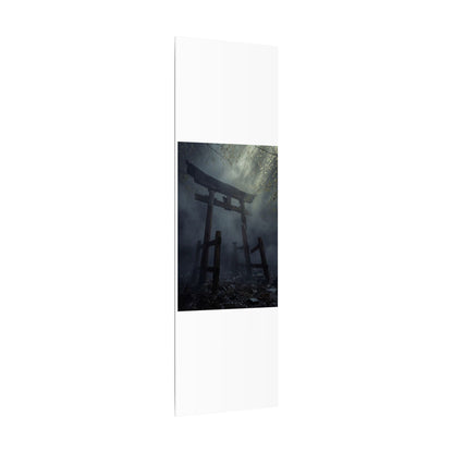 Dark Japandi Torii Gate in Dappled | Moody Minimal Canvas Art