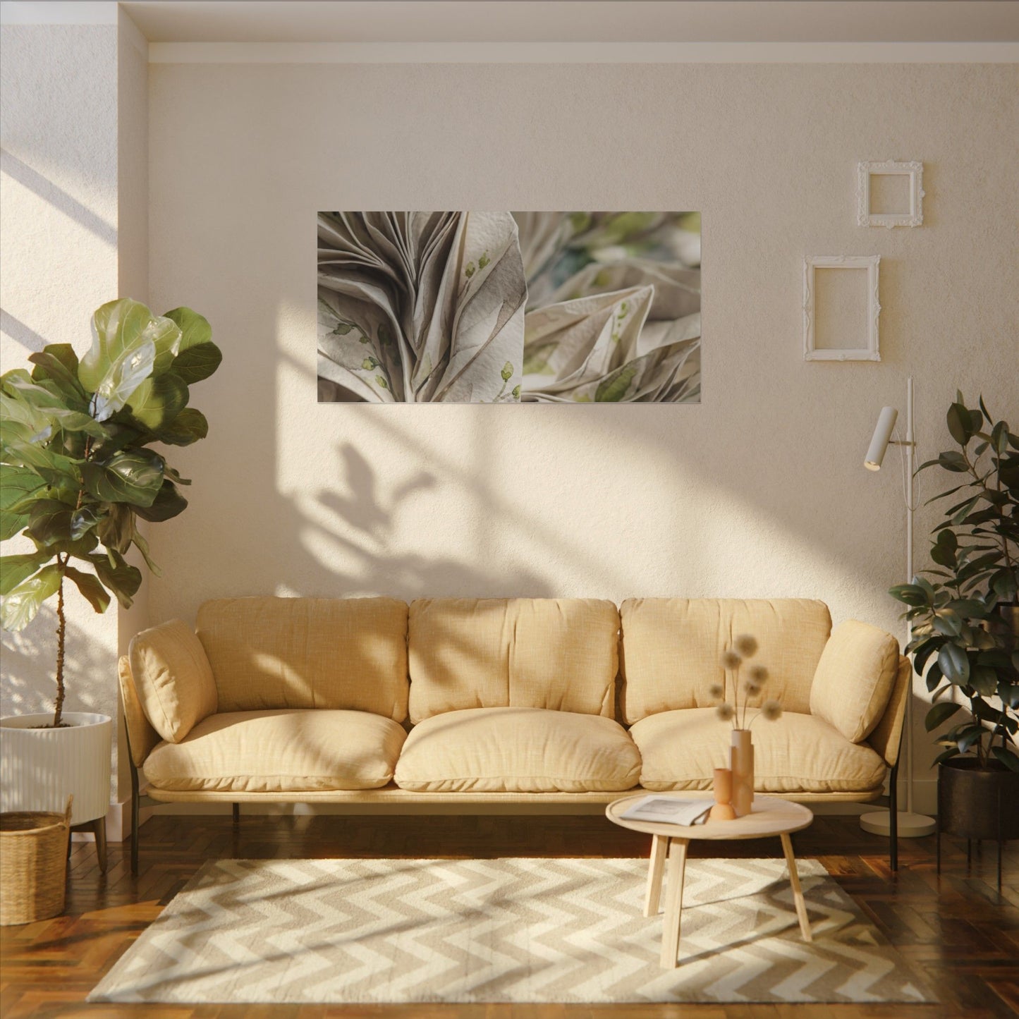 Fukinsei Paper Fold Canvas Art - Japandi Watercolor