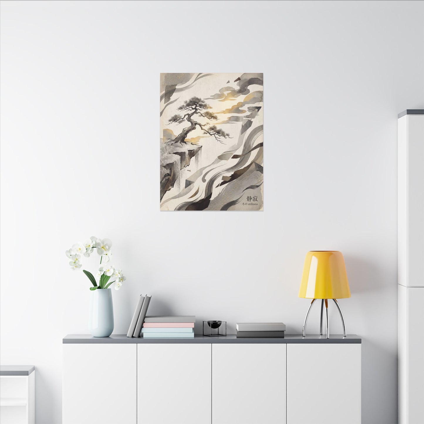 Golden Hour Pine Tree Canvas Art - Japandi Seijaku