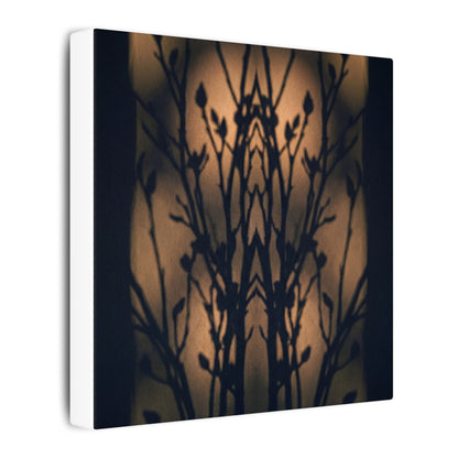 Dark Japandi Shadow Play in Golden Hour | Shadow Zen Canvas Art
