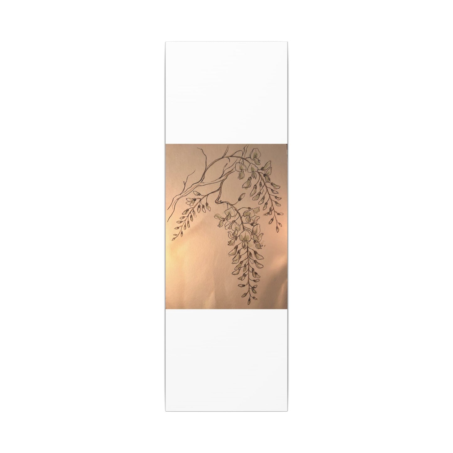 Japandi Wisteria in Candlelight | Minimal Line Canvas Art