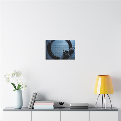 Winter Tea Ceremony Enso Canvas Art | Peaceful Decor