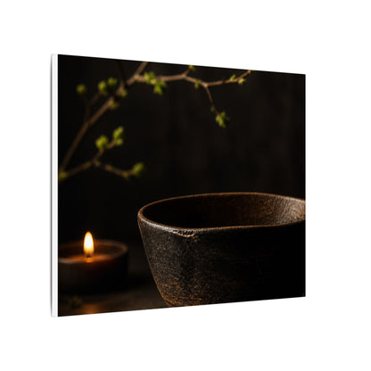 Moody Ceramic Bowl Canvas Art - Shadow Zen Dark Japandi