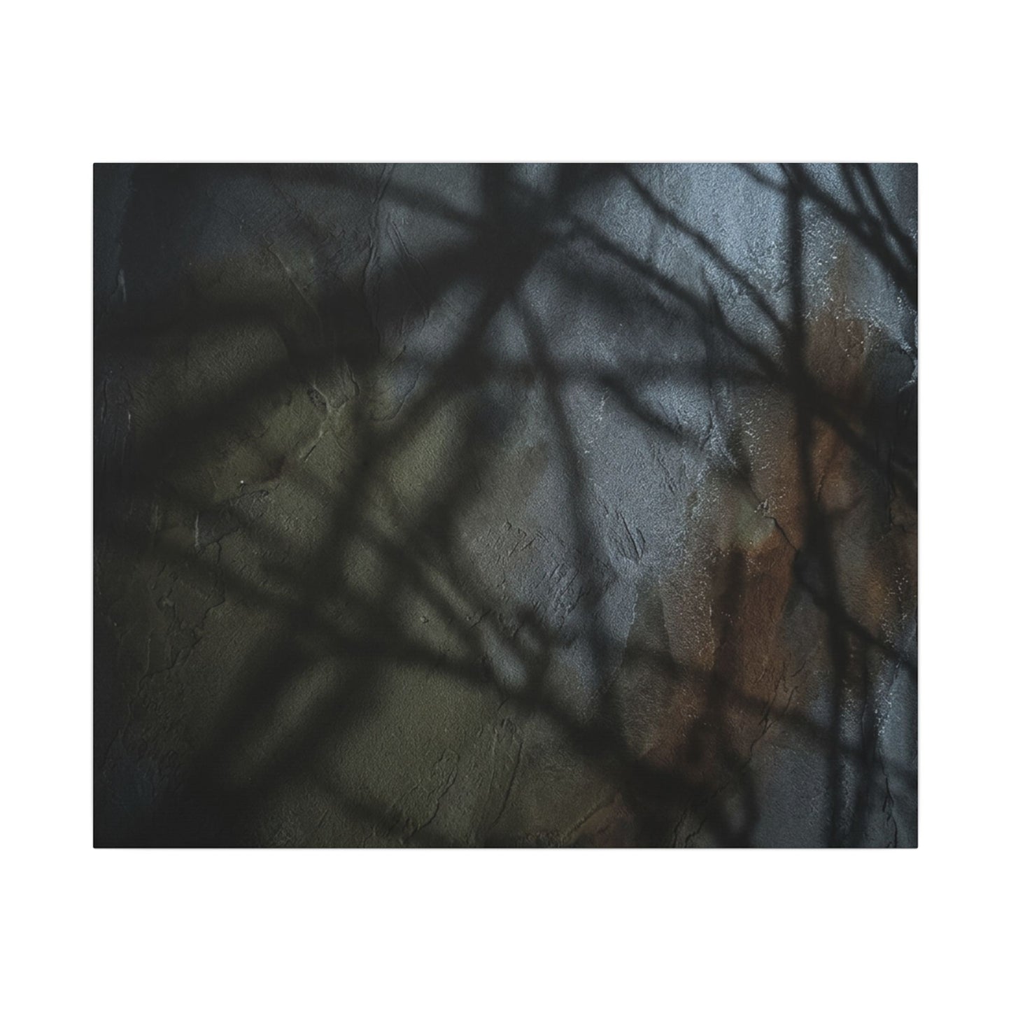 Shadow Play Dark Texture Canvas Art | Sophisticated Dark Japandi Art