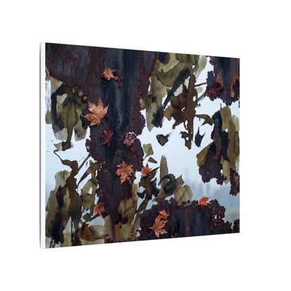 Rust Patina Charcoal Ink Canvas Art | Sophisticated Dark Japandi Art