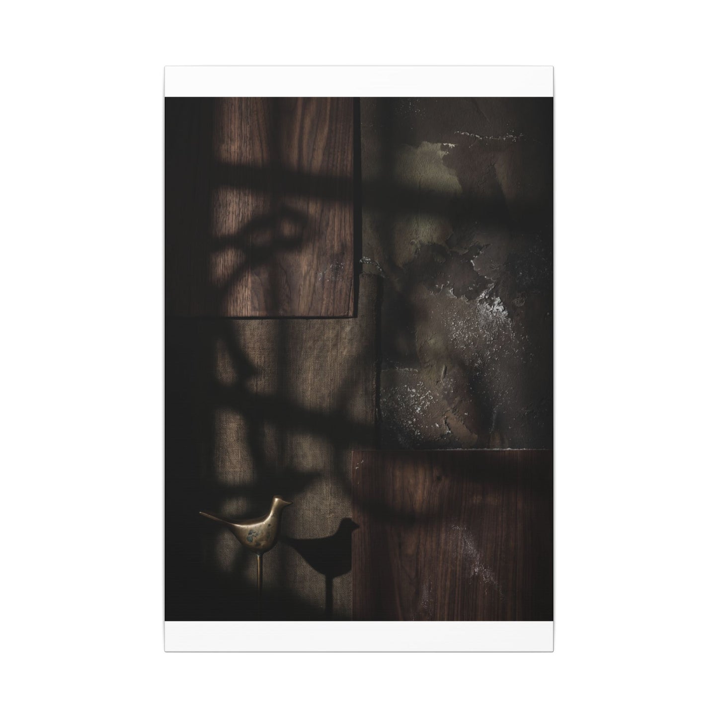Dark Japandi Shadow Play in Candlelight | Dark Texture Canvas Art