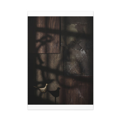Dark Japandi Shadow Play in Candlelight | Dark Texture Canvas Art