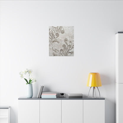 Japandi Fern Unfurling in Overcast | Japanese Pattern Canvas Art