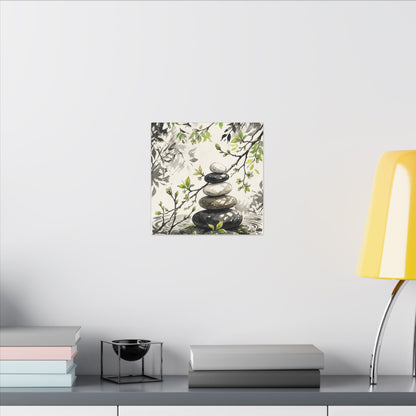 Spring River Stones Japanese Pattern Canvas Art | Elegant Decor