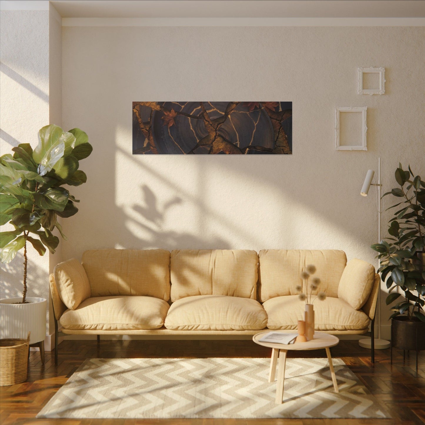 Autumn Cracked Earth Gold Repair Canvas Art | Philosophical Decor