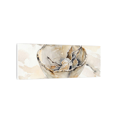 Ceramic Bowl Canvas Art | Winter Japandi Watercolor Art