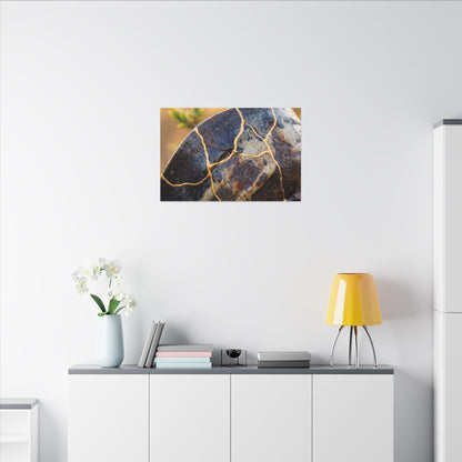 Fukinsei Rust Patina Canvas Art - Kintsugi Gold Repair