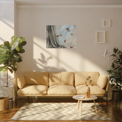 Ma Silk Drape Canvas Art - Japandi Watercolor
