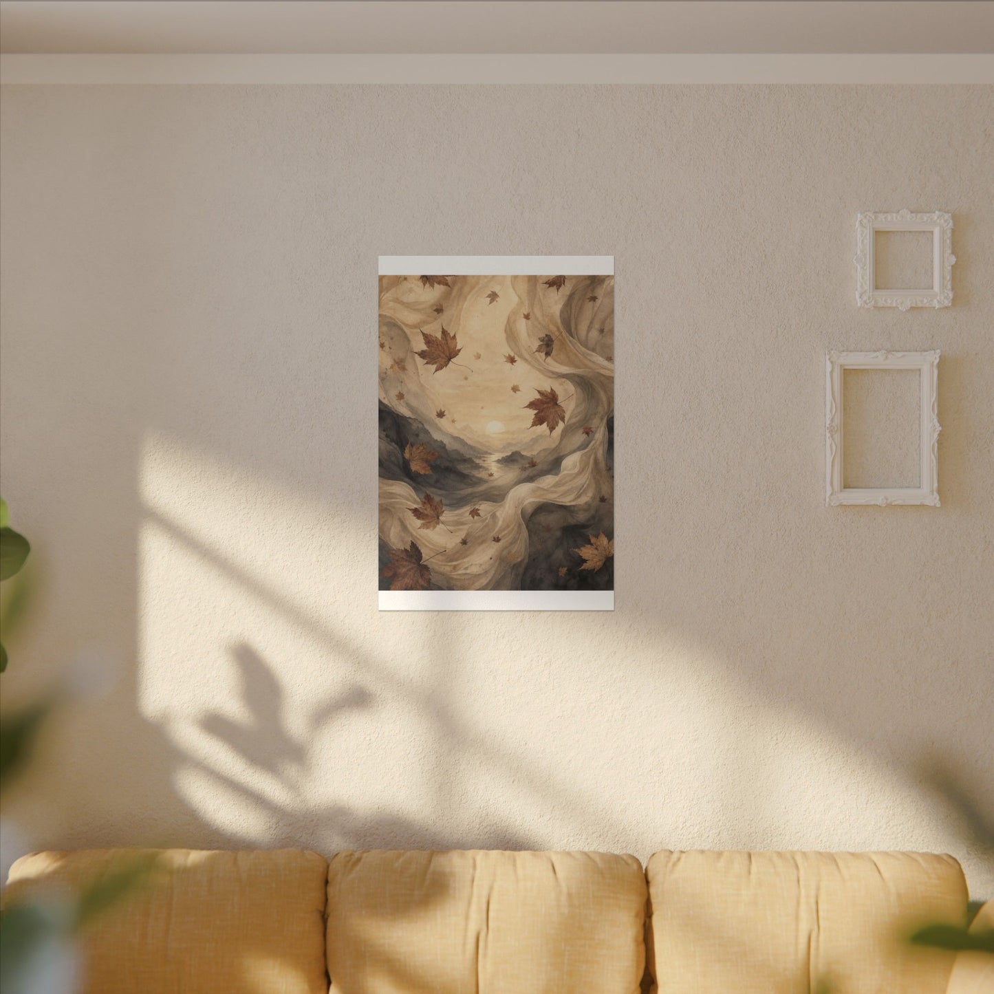 Autumn Silk Drape Watercolor Canvas Art | Earthy Decor