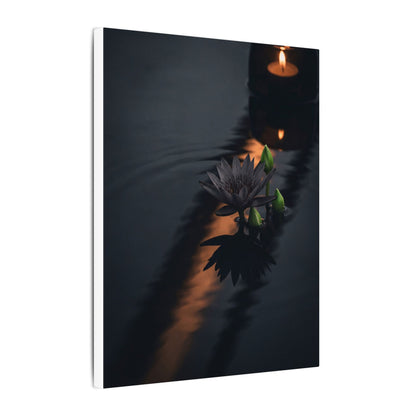 Seijaku Lotus Flower Canvas Art - Dark Japandi Shadow Zen