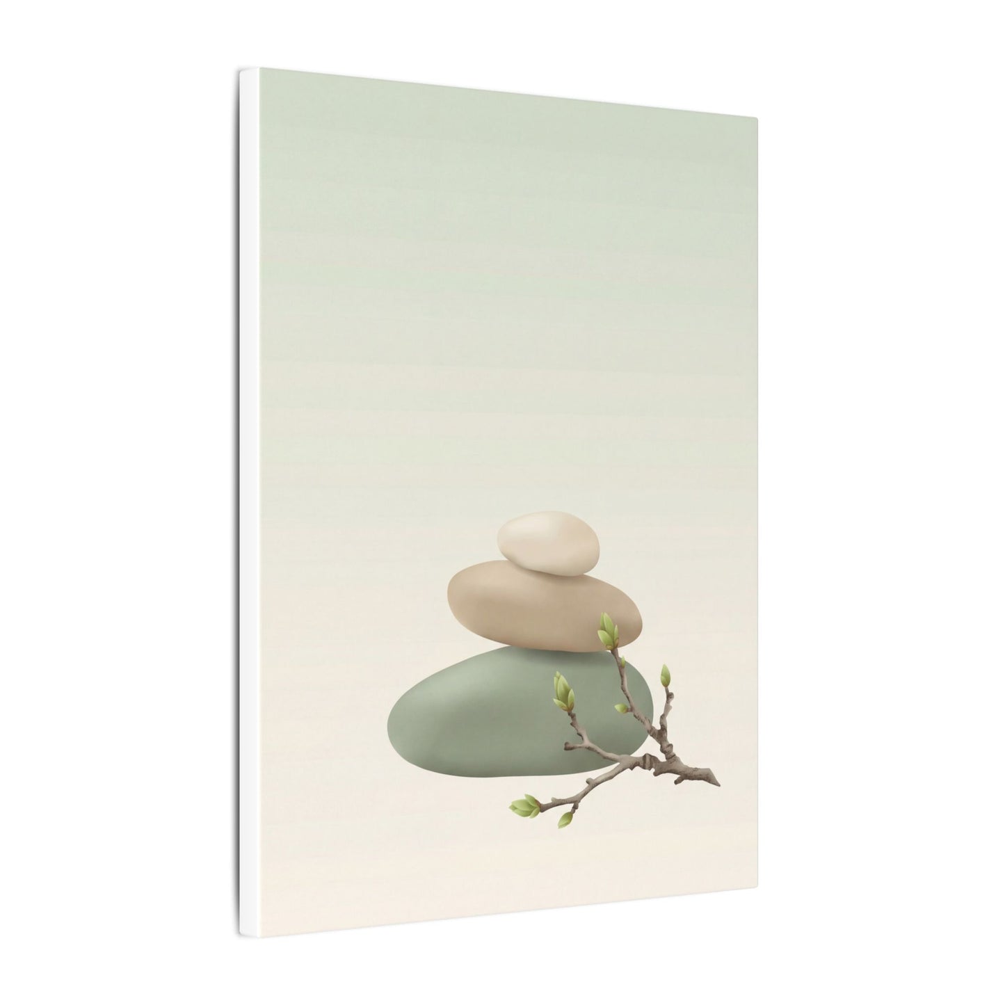 Dawn River Stones Canvas Art - Japandi Fukinsei
