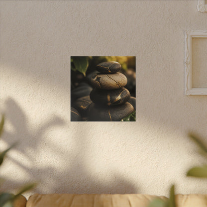 Summer River Stones Broken Beauty Canvas Art | Healing Decor