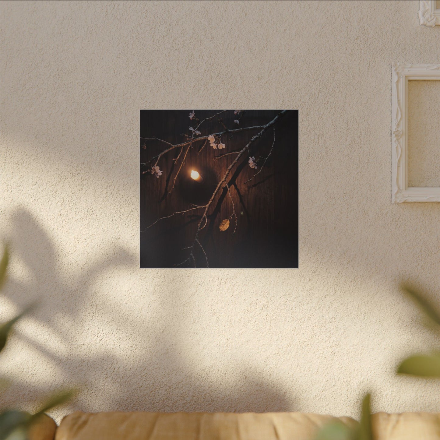 Datsuzoku Cherry Blossom Canvas Art - Dark Japandi Moody Minimal