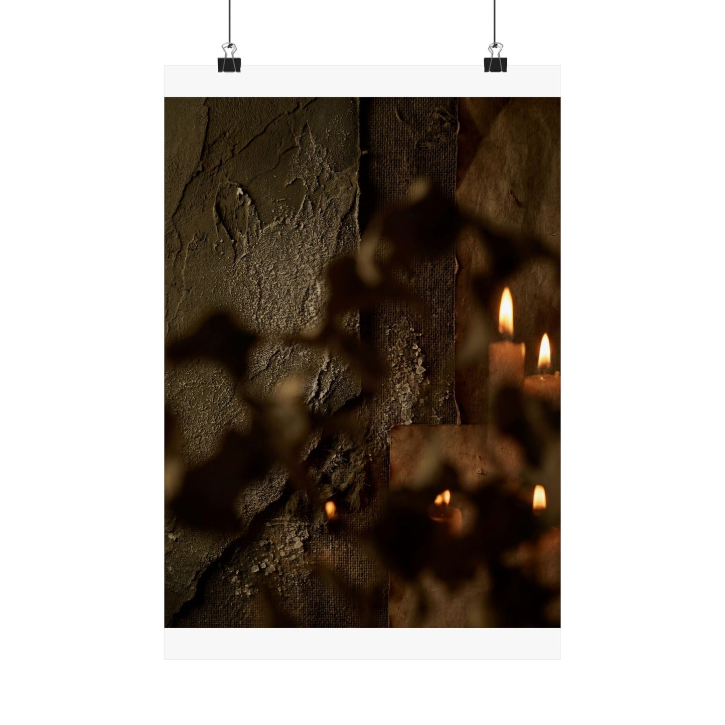 Shadow Play Winter Wall Art Print | Dark Japandi Moody Design