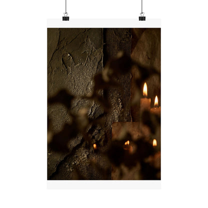 Shadow Play Winter Wall Art Print | Dark Japandi Moody Design