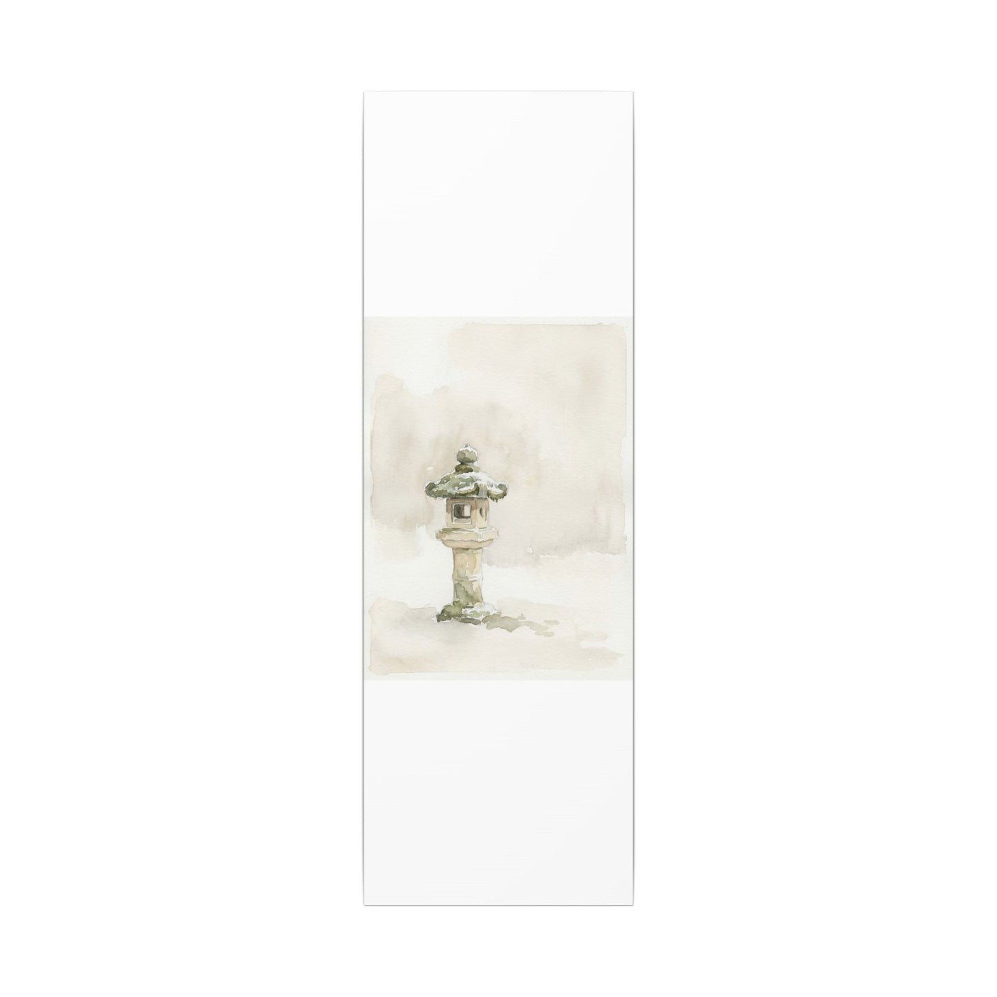 Stone Lantern Winter Canvas Art | Japandi Earthy Design