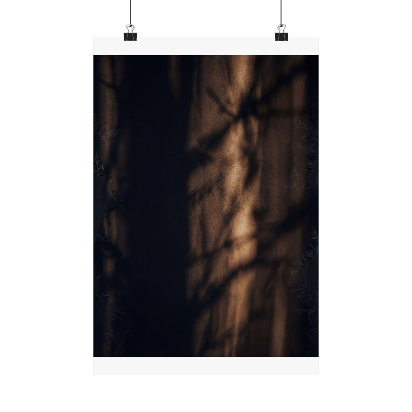 Dark Japandi Shadow Play in Candlelight | Moody Minimal Wall Art Print Art Print