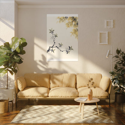 Kanso Cherry Blossom Canvas Art - Zen Sumi E