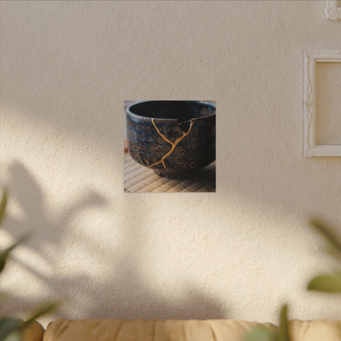 Tea Ceremony Autumn Canvas Art | Kintsugi Healing Design