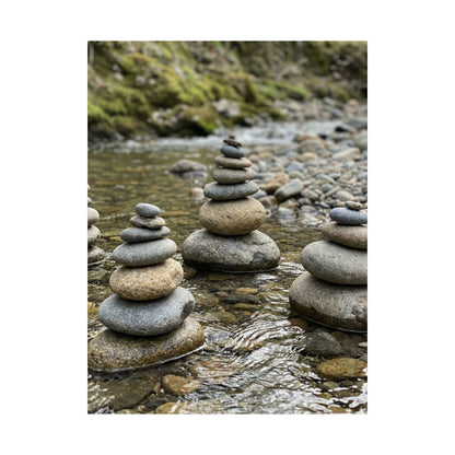 River Stones Summer Wall Art Print | Zen Contemplative Design