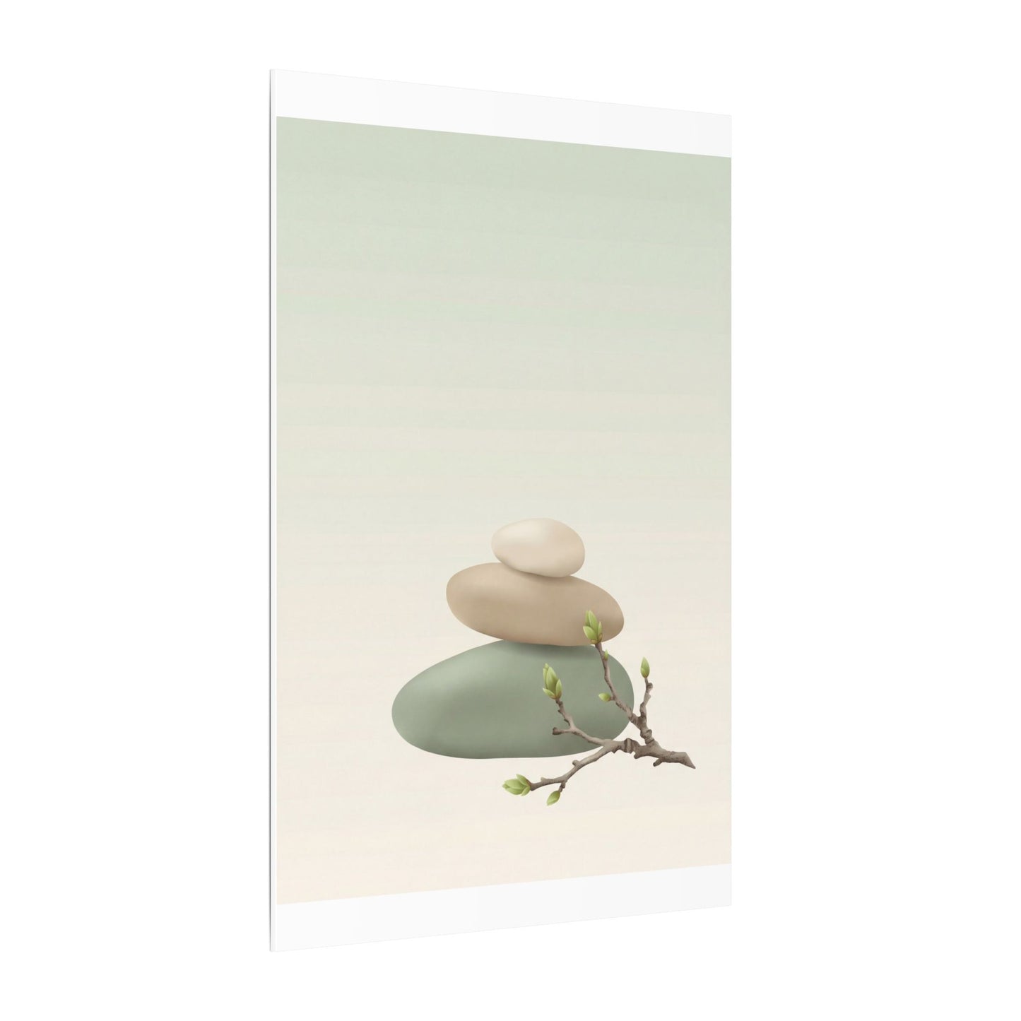 Dawn River Stones Canvas Art - Japandi Fukinsei