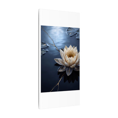 Beautiful Lotus Flower Canvas Art - Gold Vein Kintsugi