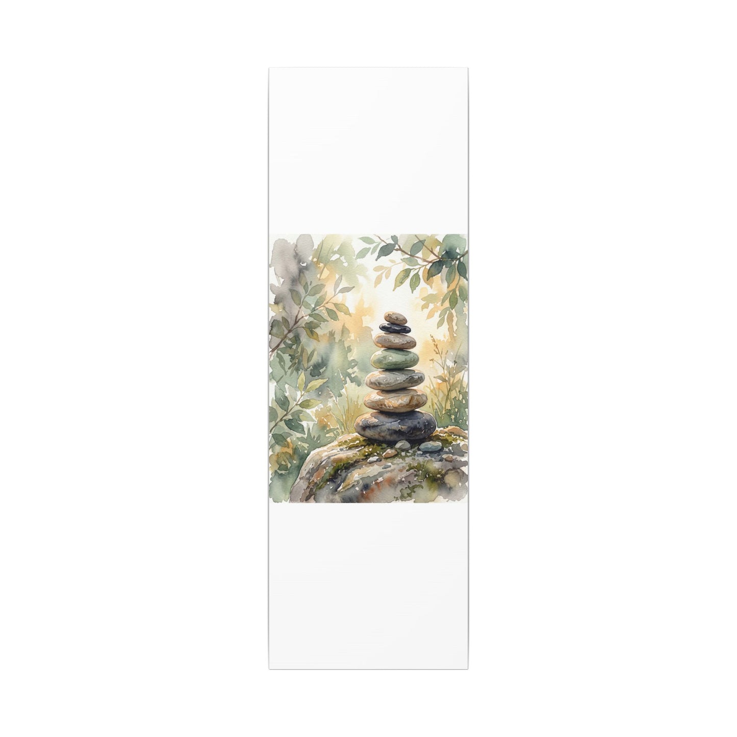 Golden Hour River Stones Canvas Art - Japandi Mono No Aware