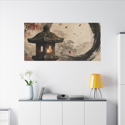Ma Stone Lantern Canvas Art - Zen Enso