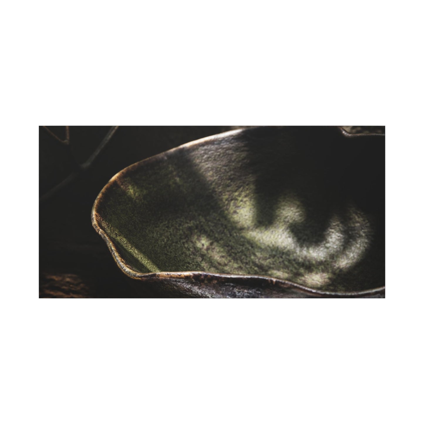 Sophisticated Ceramic Bowl Canvas Art - Dark Texture Dark Japandi