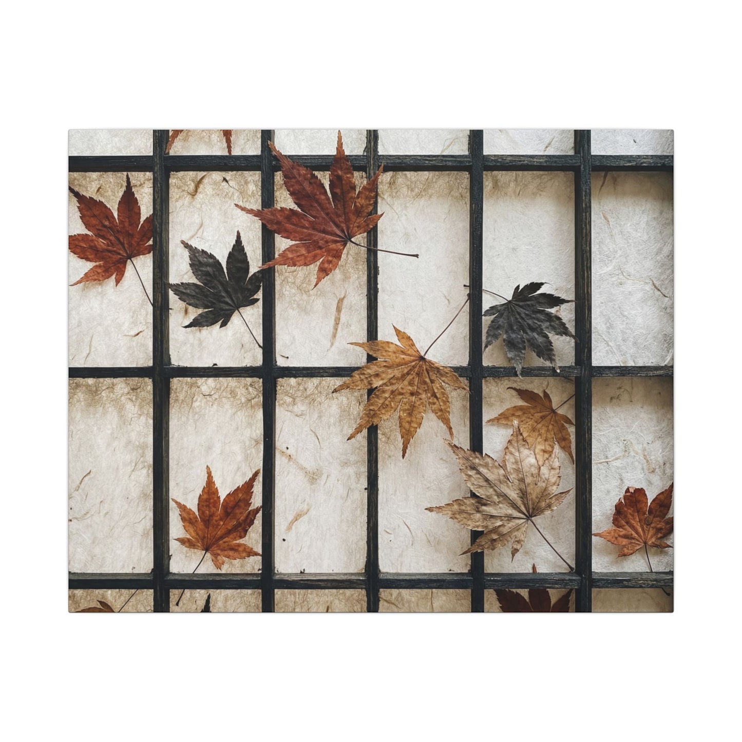 Japandi Shoji Screen in Overcast | Texture Canvas Art Art Print