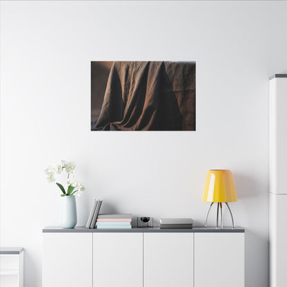 Silk Drape Canvas Art | Winter Dark Japandi Shadow Zen Art