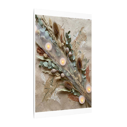 Candlelight Dried Flowers Canvas Art - Japandi Kanso